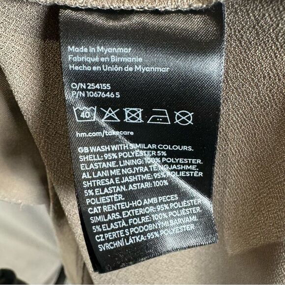 H&M mocha vneck and vback midi dress size large - Picture 6 of 6